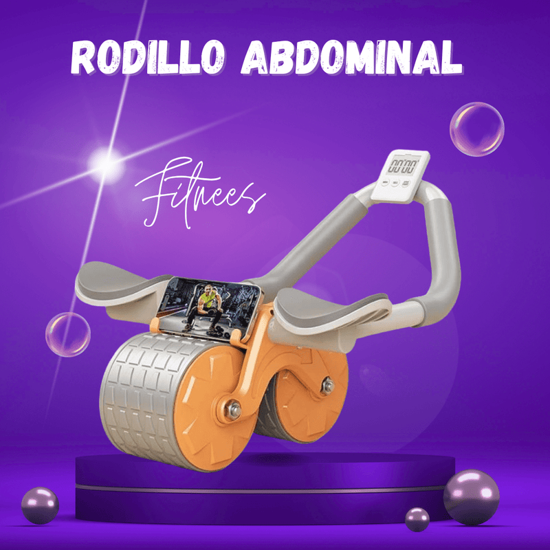 RODILLO ABDOMINAL FIT CON REBOTE AUTOMÁTICO - CON PANTALLA DIGITAL Y SOPORTE PARA CELULAR