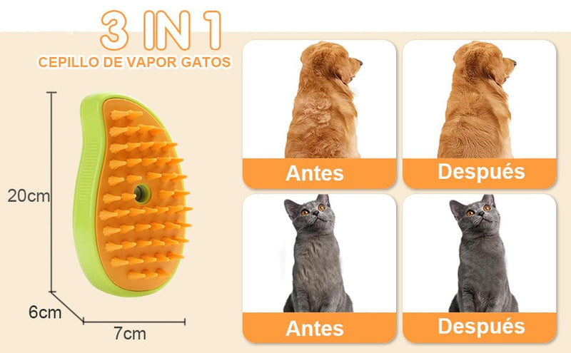 CEPILLO VAPORIZADOR PARA PERROS Y GATOS